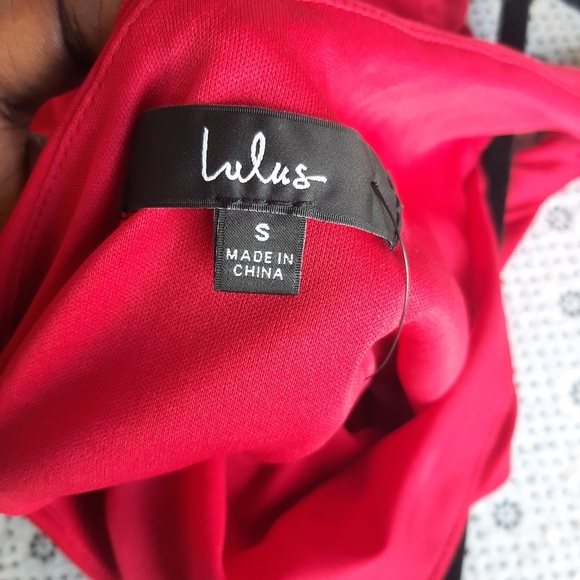 Lulu's one shoulder hot red long dress size small - Picture 4 of 4